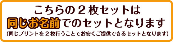 キッズTシャツ　2枚セット　こちらの商品は、同じお名前でのセットとなっております