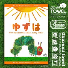 画像1: はらぺこあおむし｜名入れバースタオル｜Mサイズ｜今治製｜サン｜オレンジ (1)