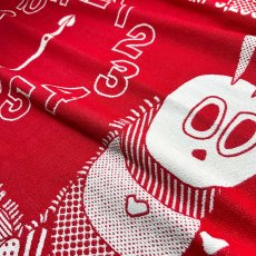 画像2: ［今治製］はらぺこあおむし｜名前入りバースブランケット｜おくるみ｜うまれたじかん｜せいくらべ｜クロック & スケール｜ブライトレッド (2)