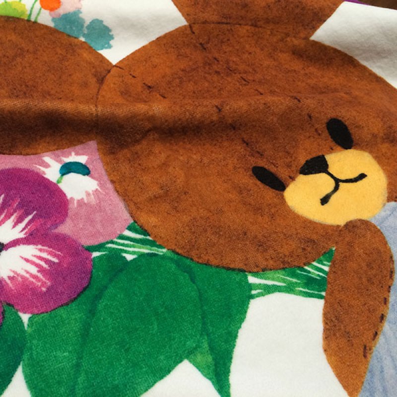 くまのがっこう｜名入れバースタオル｜Lサイズ｜今治製｜フラワー