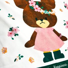 画像4: くまのがっこう｜名入れバースタオル｜Mサイズ｜今治製｜せいくらべ｜スケール｜グリーンジャッキー (4)