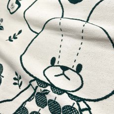画像2: ［今治製］くまのがっこう｜名前入りバースブランケット｜おくるみ｜せいくらべ｜アップル｜フォレストグリーン (2)