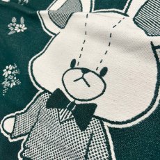 画像2: ［今治製］くまのがっこう｜名前入りバースブランケット｜おくるみ｜せいくらべ｜スケール デイビッド｜フォレストグリーン (2)