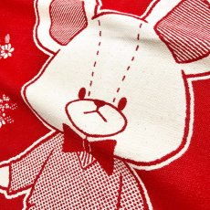 画像2: ［今治製］くまのがっこう｜名前入りバースブランケット｜おくるみ｜せいくらべ｜スケール デイビッド｜ブライトレッド (2)