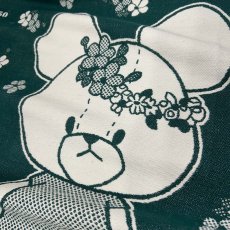 画像2: ［今治製］くまのがっこう｜名前入りバースブランケット｜おくるみ｜せいくらべ｜スケール ジャッキー｜フォレストグリーン (2)