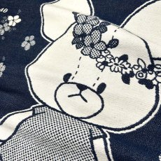 画像2: ［今治製］くまのがっこう｜名前入りバースブランケット｜おくるみ｜せいくらべ｜スケール ジャッキー｜インディゴブルー (2)