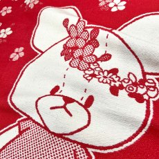 画像2: ［今治製］くまのがっこう｜名前入りバースブランケット｜おくるみ｜せいくらべ｜スケール ジャッキー｜ブライトレッド (2)