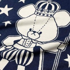 画像2: ［今治製］くまのがっこう｜名前入りバースブランケット｜おくるみ｜せいくらべ｜スターズ｜インディゴブルー (2)
