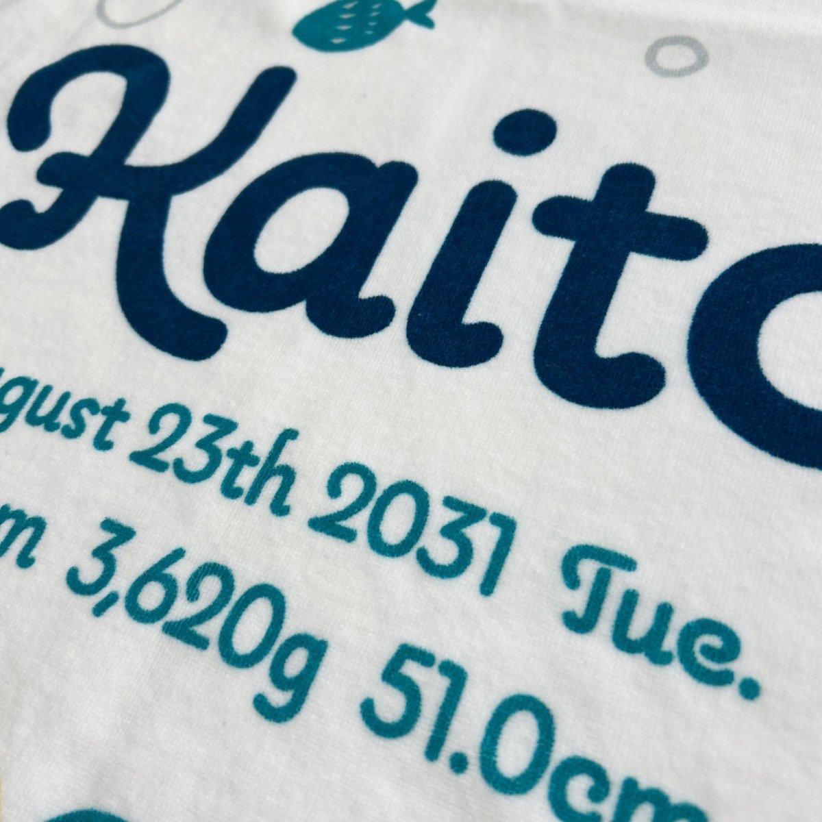 画像3: ロディ｜名入れバースタオル｜Mサイズ｜今治製｜うまれたじかん｜せいくらべ｜ララロディ｜オーシャン（ブルー） (3)