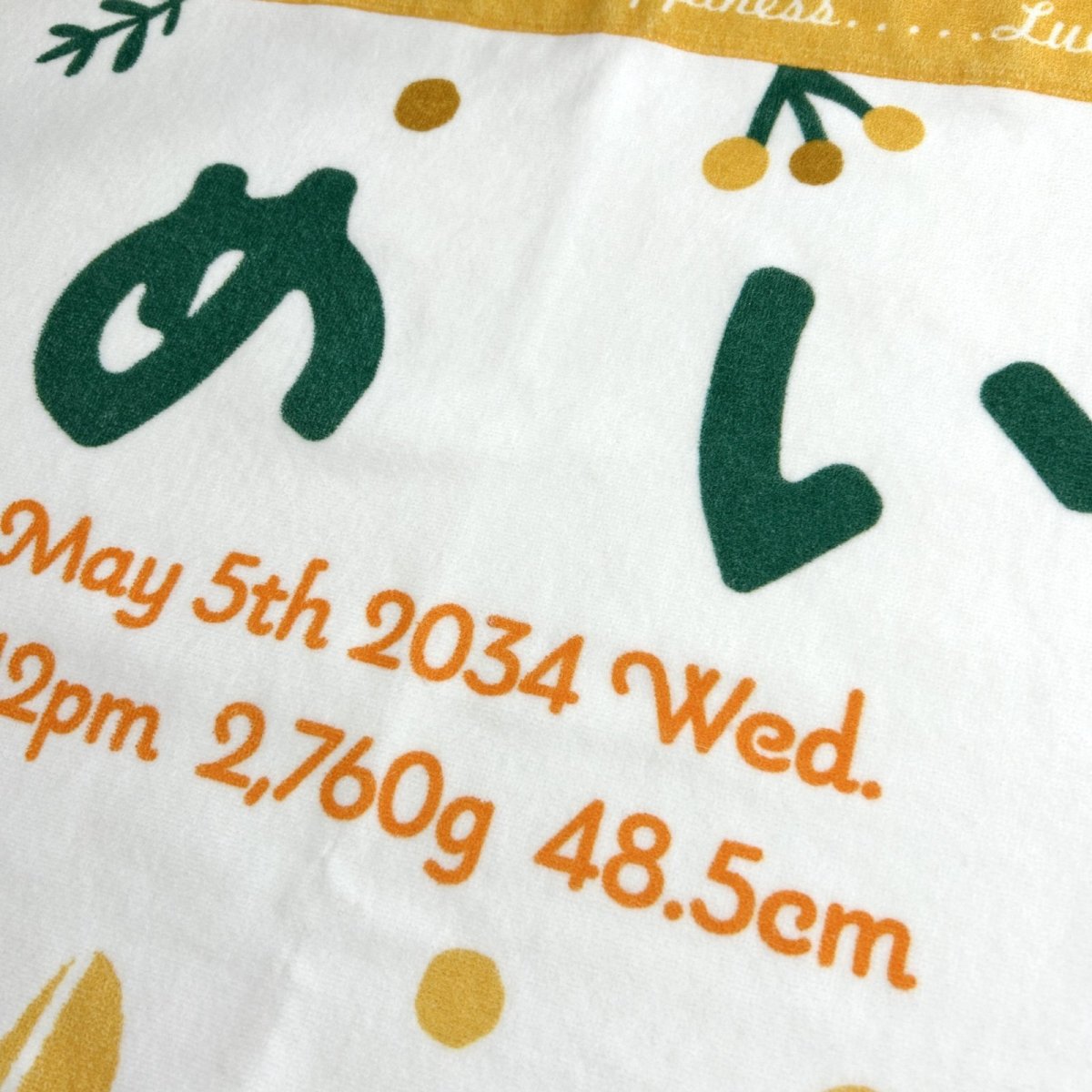 画像3: ロディ｜名入れバースタオル｜Mサイズ｜今治製｜うまれたじかん｜せいくらべ｜ララロディ｜ミモザ（イエロー） (3)