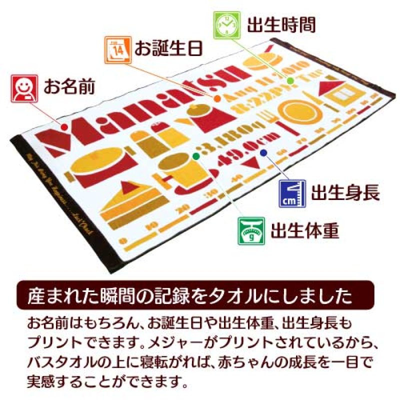 出産祝いに！お名前入りバスタオルのカタログギフト