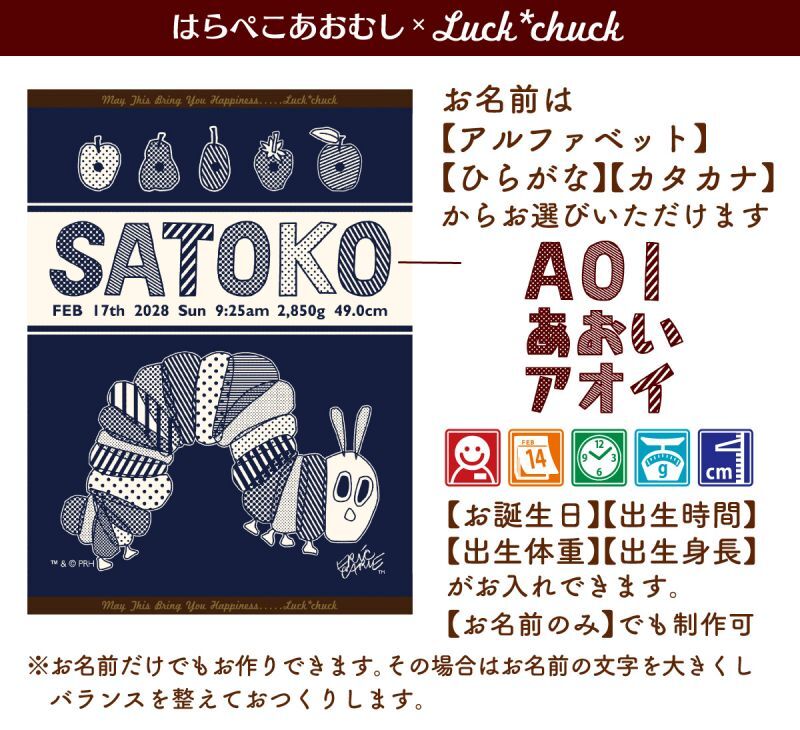 今治製名前入りブランケット　はらぺこあおむし ライン　ブルー 説明