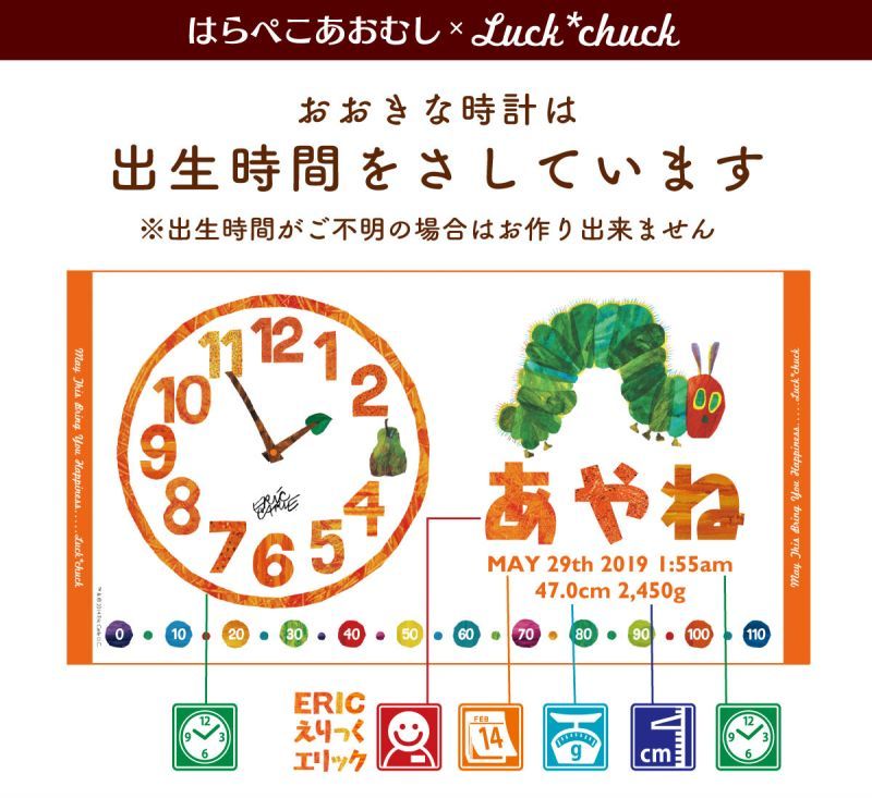 今治製名前入りバスタオル　はらぺこあおむし SUN オレンジ  説明