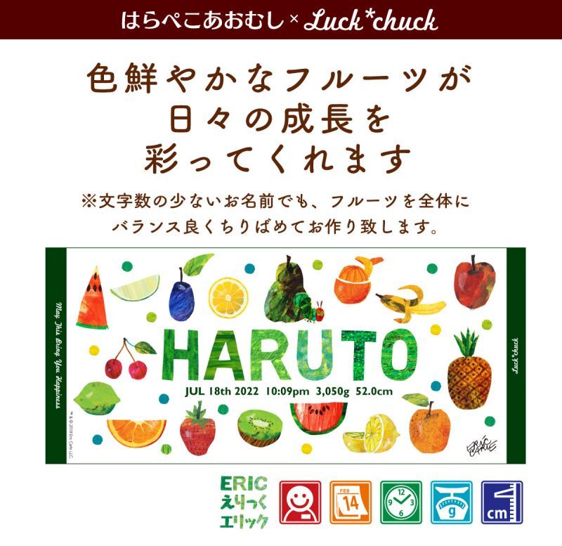 今治製名前入りスポーツタオル　はらぺこあおむし TROPICAL なし 説明