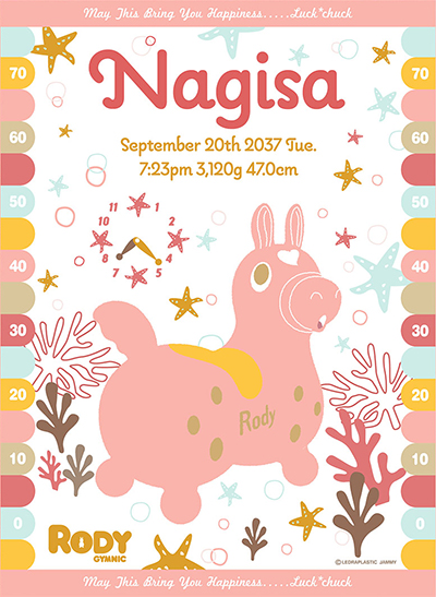 ロディ｜名前入り今治製 バースタオル｜おくるみ｜ララロディ｜ピンク